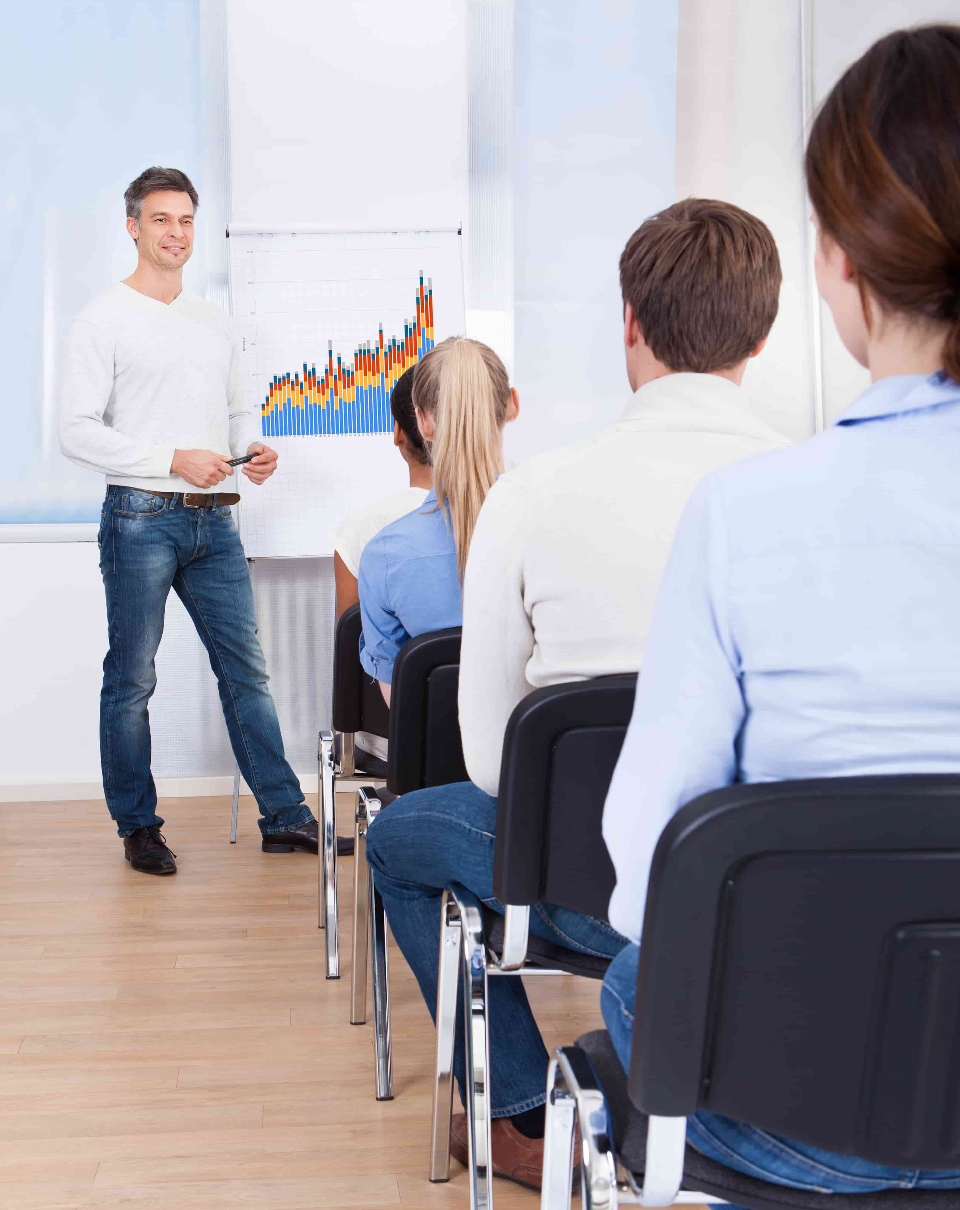 Professionel mand med energi og fokus på arbejdspladsen